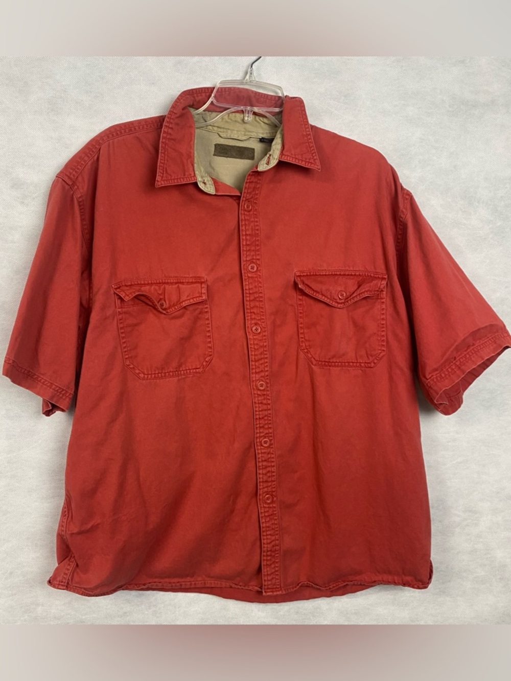 VTG Faded Glory Denim Shirt Men XL Faded Red Button Up Y2K 90s